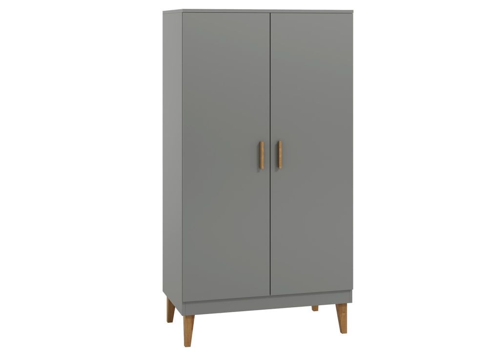 Armoire 2 portes Gris et Chêne (Nateo Concept) - Image 1