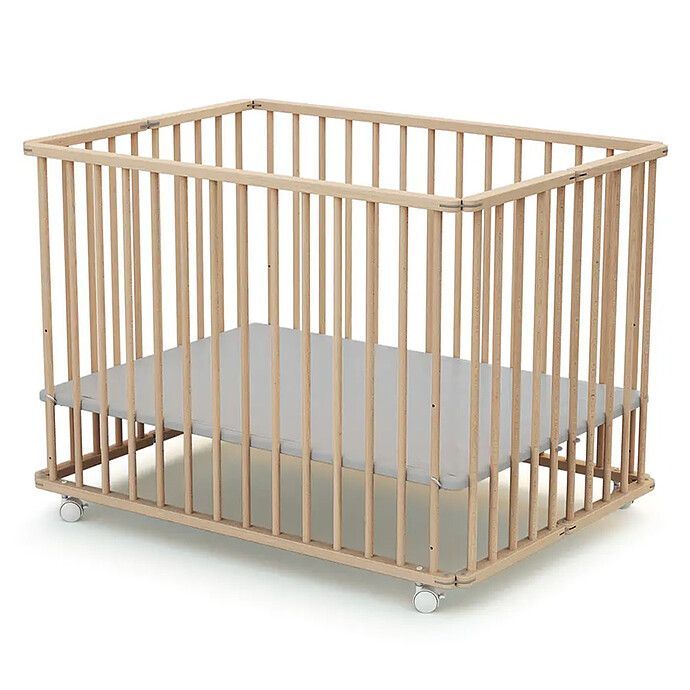 Parc Rectangulaire Pliable - Hêtre Brut (Webaby) - Image 2