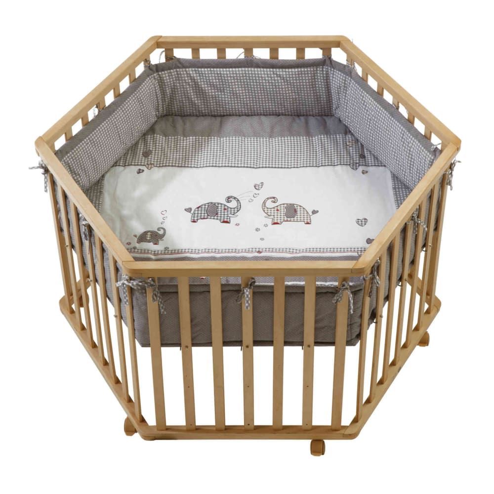 Parc hexagonal effet bois 72x120 cm (Roba) - Couverture