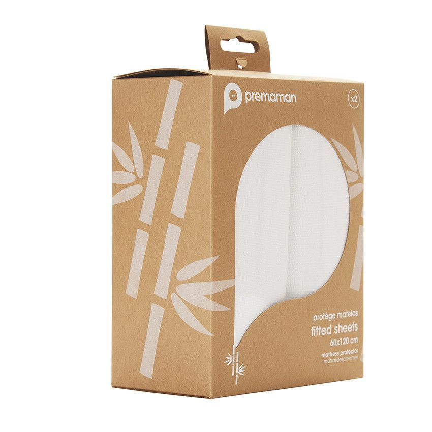 Lot de 2 alèses en viscose pour cododo 50 x 90 cm - Blanc (Prémaman) - Image 4