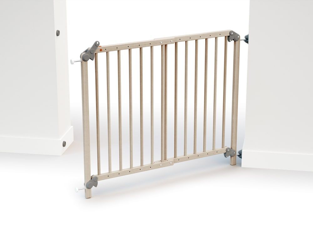 Barrière de sécurité bébé extensible en bois hêtre brut 110 cm lokee (Webaby) - Image 2