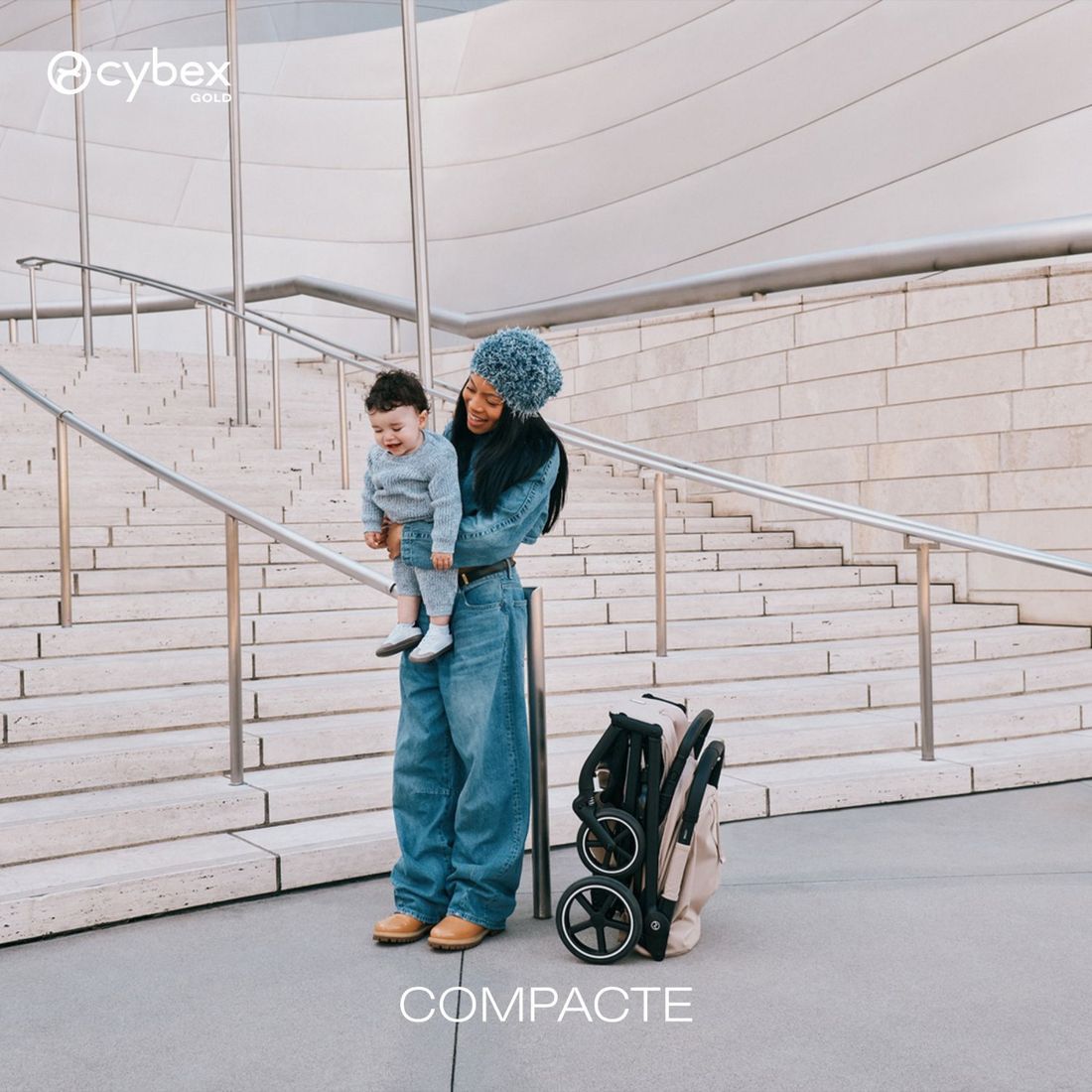 Poussette Compacte et Citadine Beezy 2026 Châssis Noir Almond Beige (Cybex) - Image 3