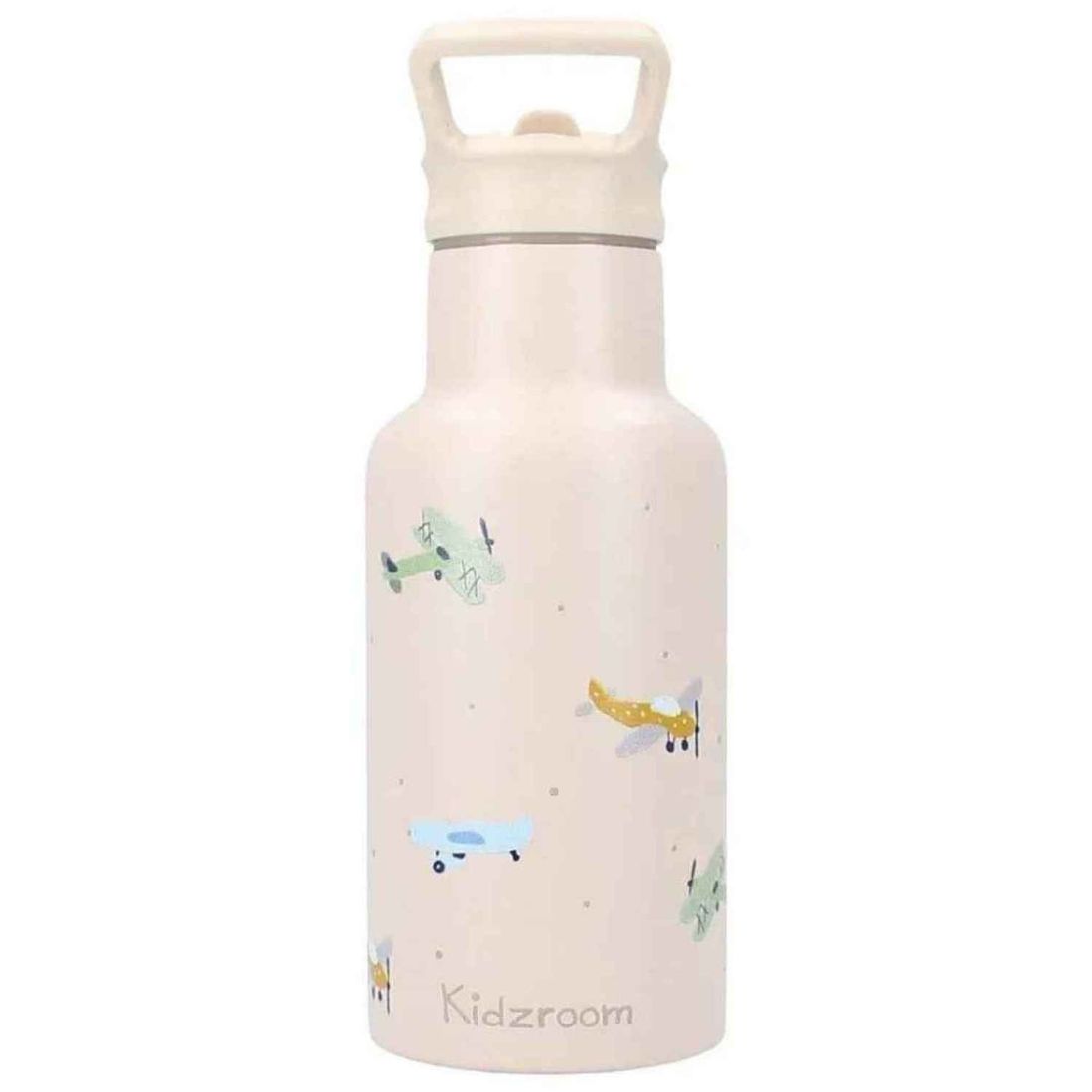 Gourde Avions beige (350 ml) (Kidzroom) - Image 1