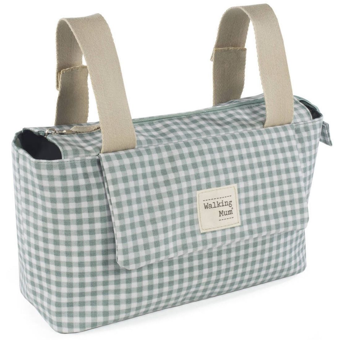 Sac à poussette I love vichy vert (Walking Mum) - Image 2