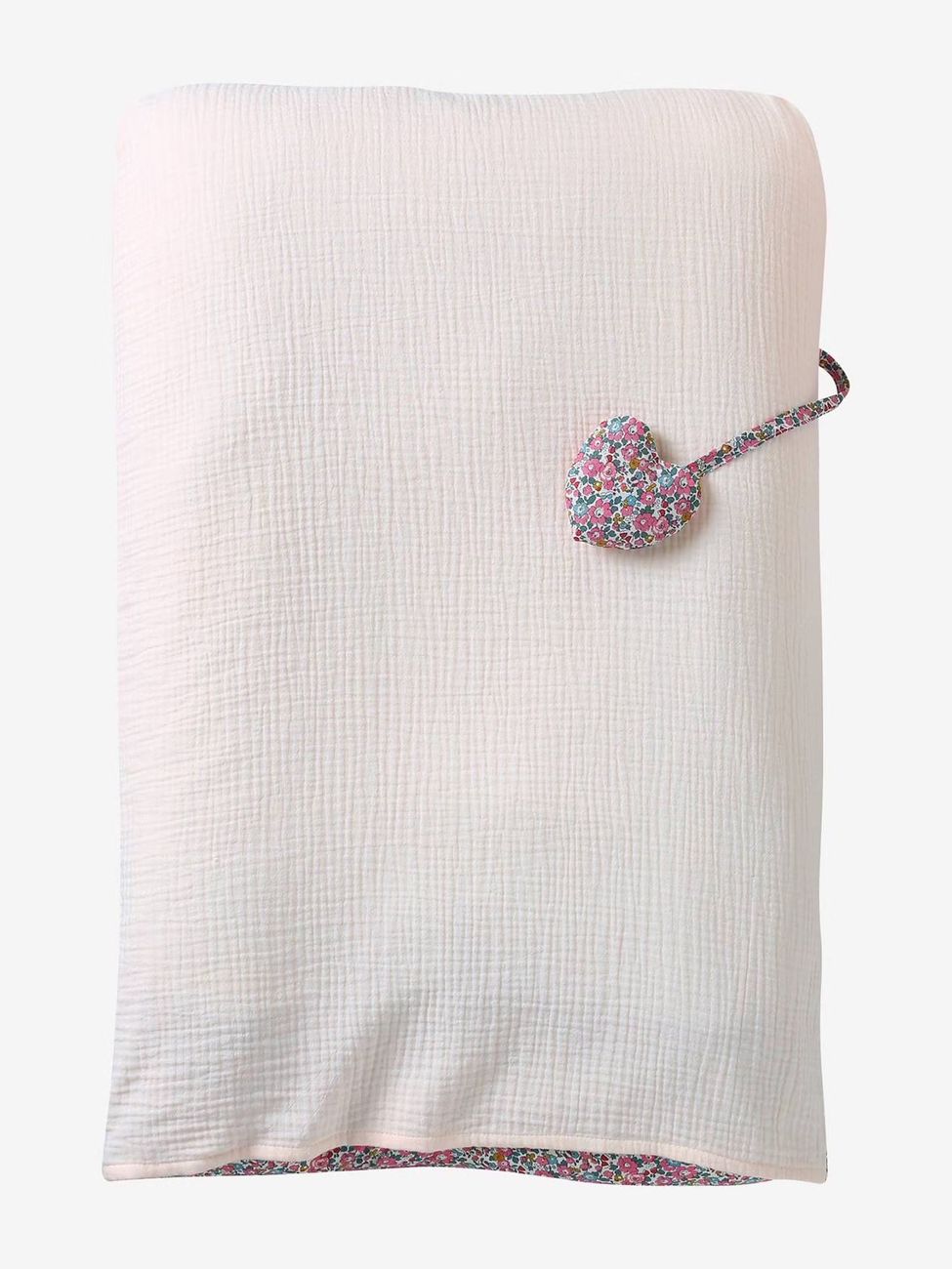 Housse matelas à langer en tissu Liberty rose pâle (Envie De Fraise) - Image 1