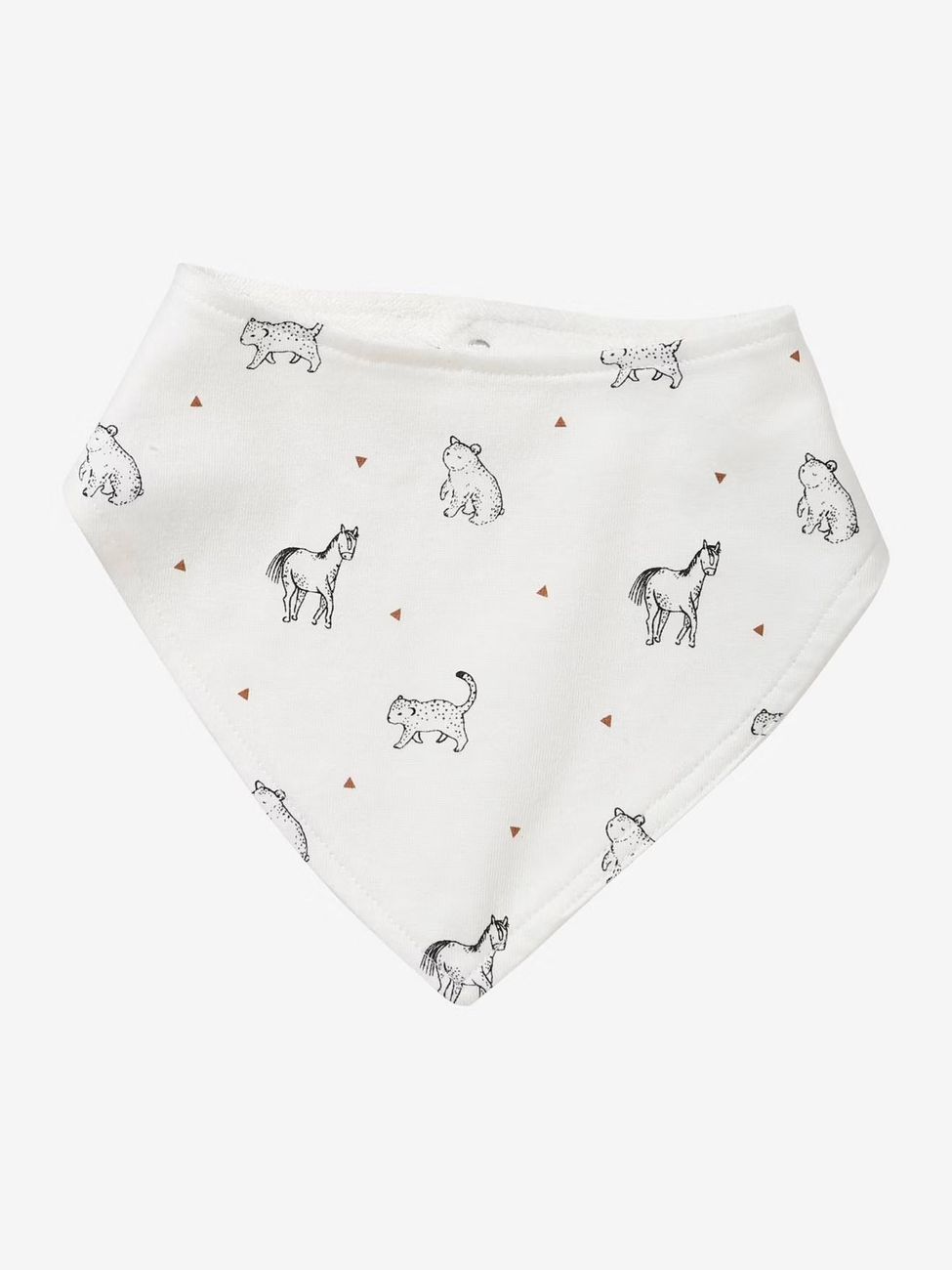 Lot de 2 bavoirs bandanas Petit Nomade lot caramel ivoire imprimé (Vertbaudet) - Image 1