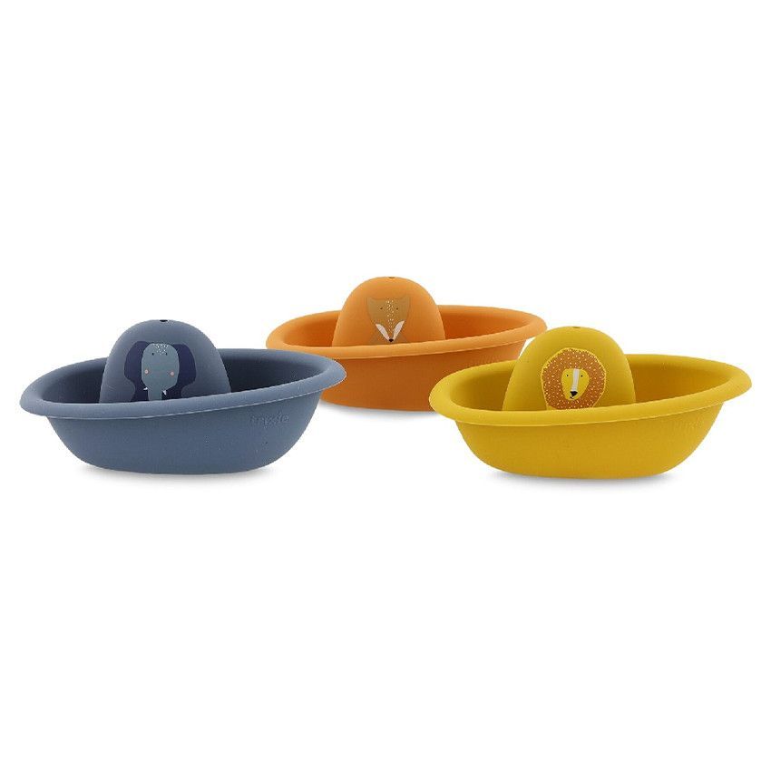 Set 3 pièces jouets de bain bateaux empilables - Gris (Trixie) - Image 1