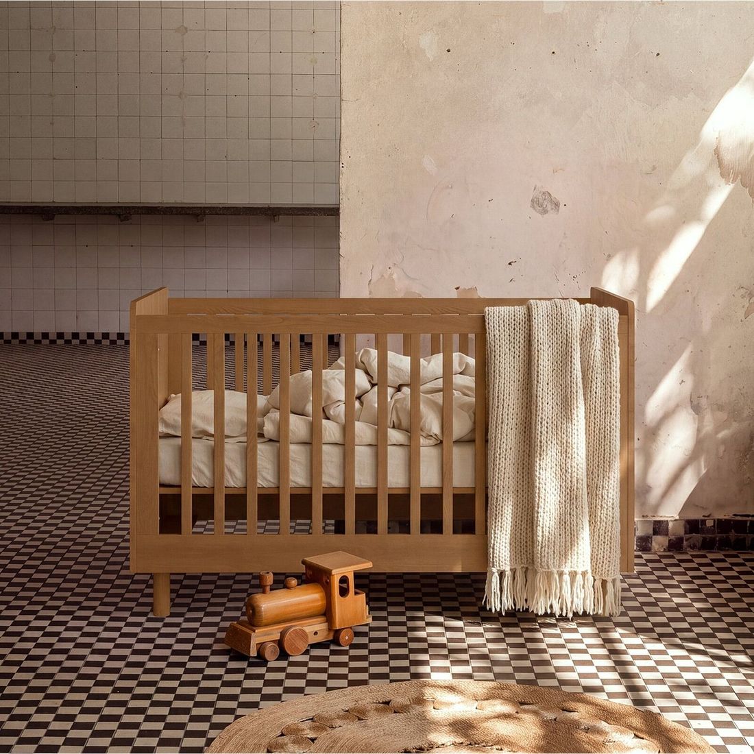 Lit Bébé Evolutif Tokyo Chêne Caramel - 140 x 70 cm (Nina Bien) - Couverture