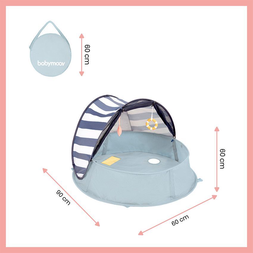 Nid 3-en-1 Aquani aire de jeux et piscine anti-UV - Marinière - Rayures (Babymoov) - Image 7