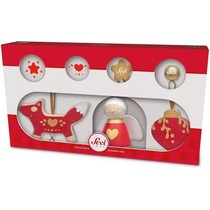 Set déco noël rouges 3 pcs (Sevi) - Couverture