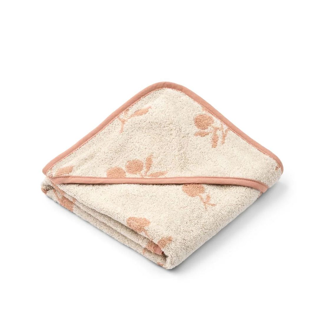 Serviette bébé à capuche Alba - Peach / Sea shell (Liewood) - Image 1