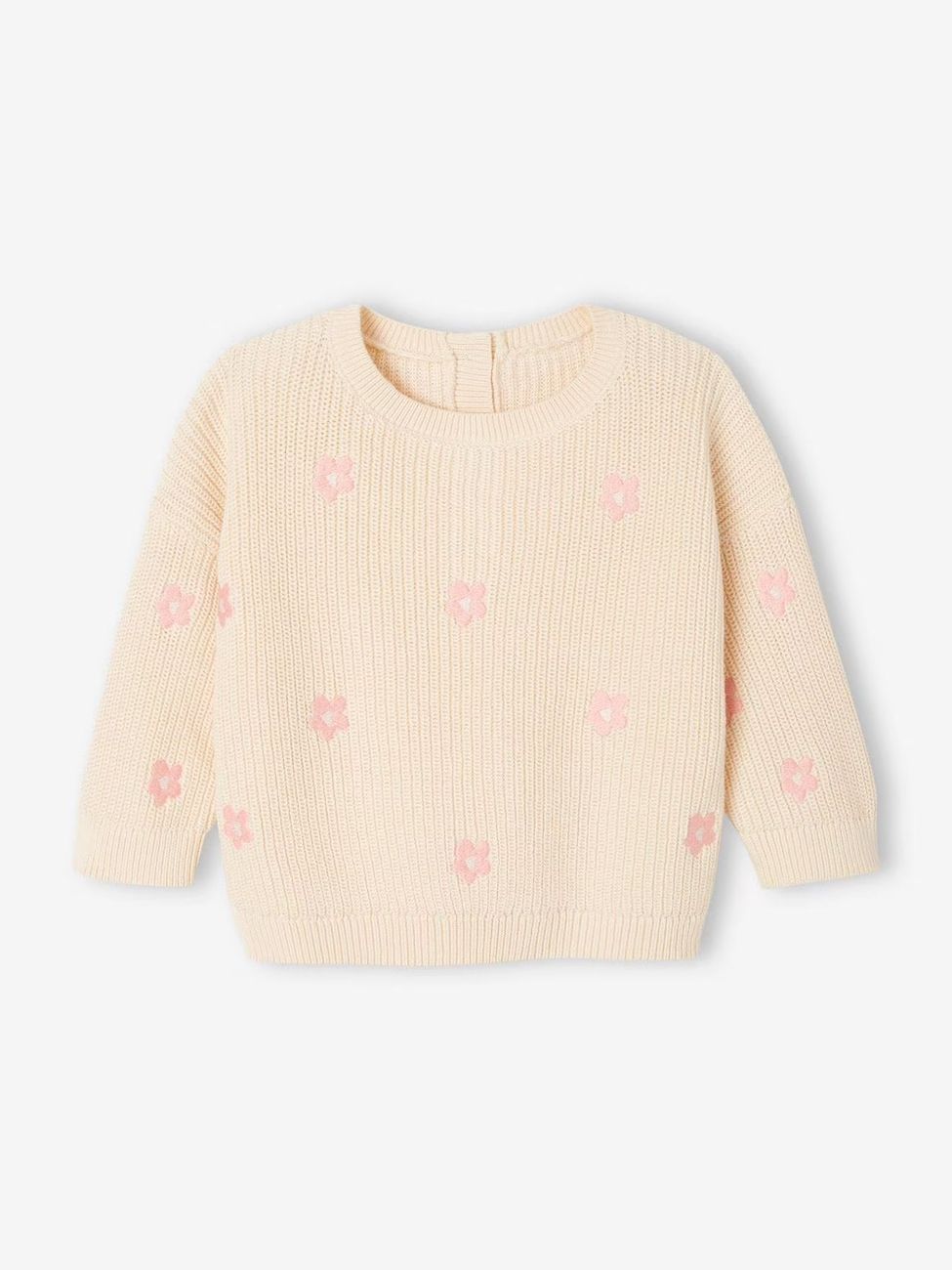 Pull bébé brodé vanille (Vertbaudet) - Couverture