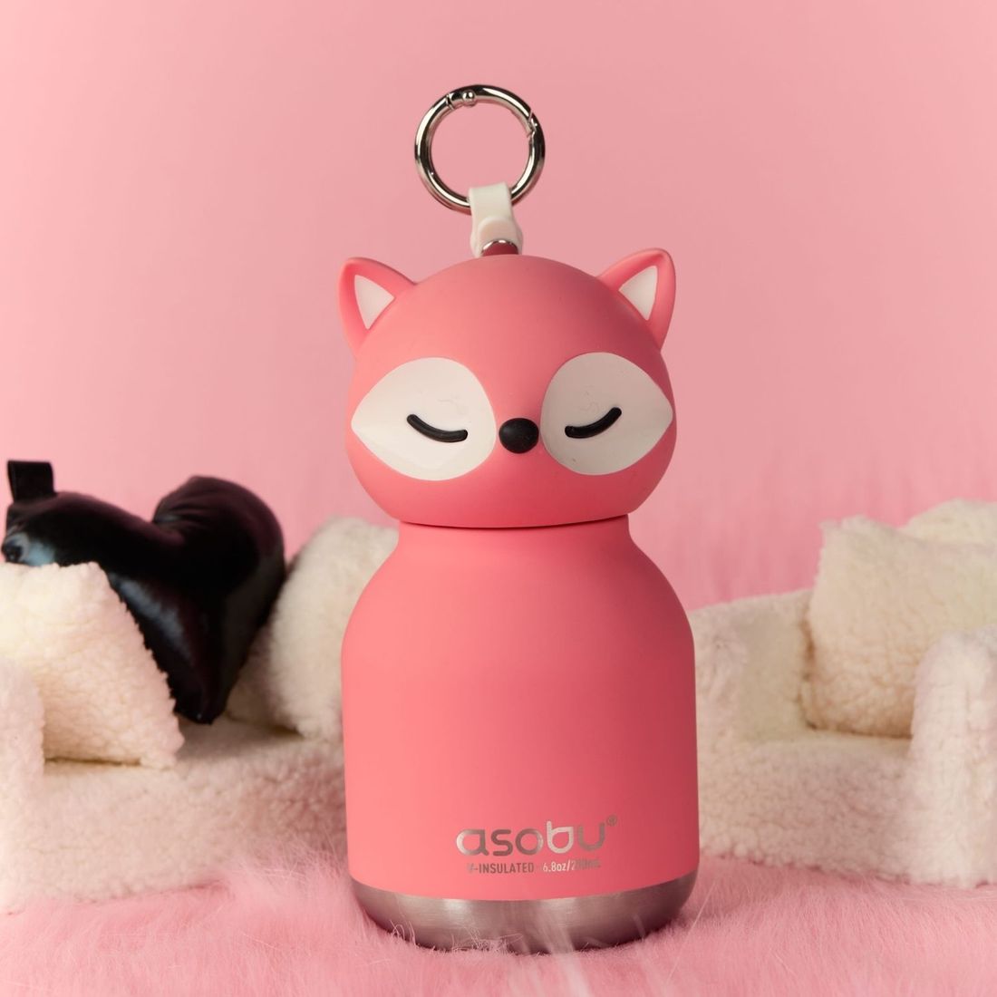 Mini gourde isotherme Bestie Renard rose (200 ml) (Asobu) - Image 4