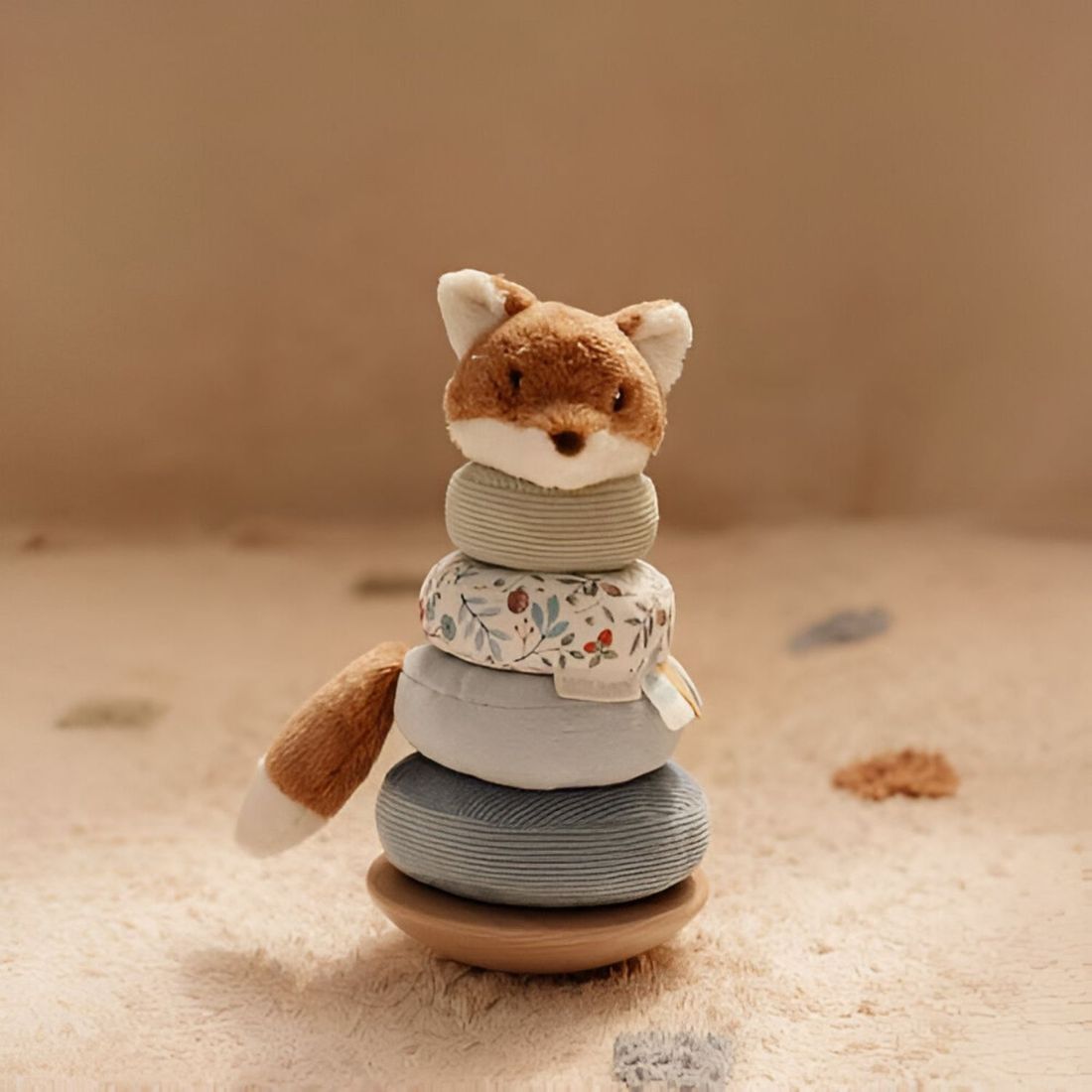 Renard à empiler doudou et bois FSC Forest Friends (Little Dutch) - Image 1