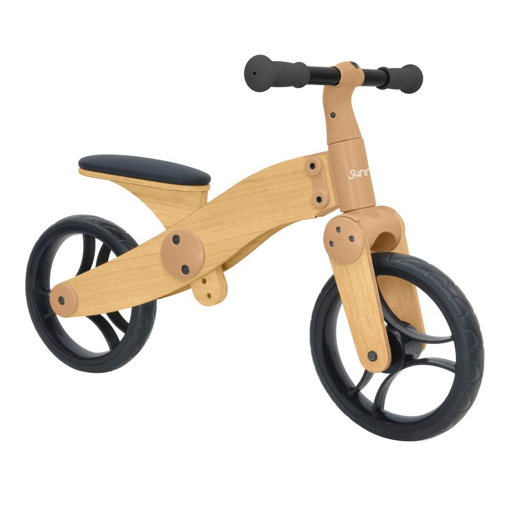 Draisienne avec panier, 2 roues en bois naturel - 2 ans à 5 ans (Sunny) - Image 1