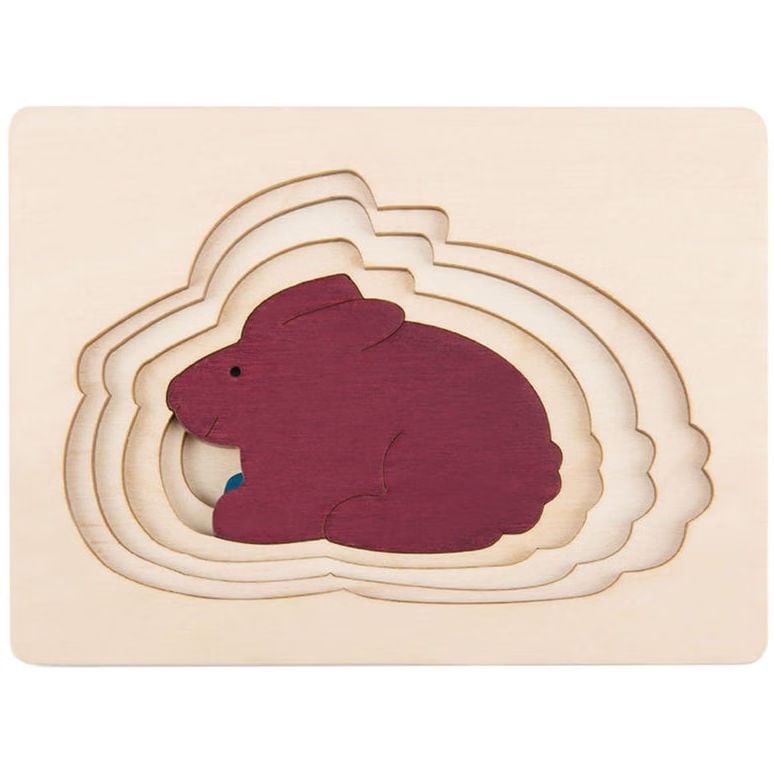 Puzzle enfant encastrement hape 5 lapins (Hape) - Image 1
