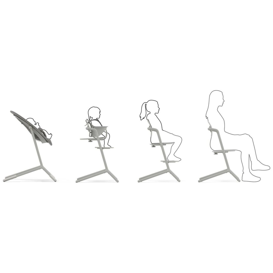 Chaise haute évolutive 4 in 1 Lemo 2 Suede Grey (Cybex) - Image 7
