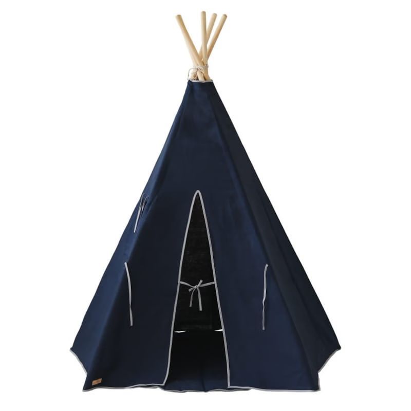 Tente tipi bleu marine lin naturel (Moi Mili) - Image 1