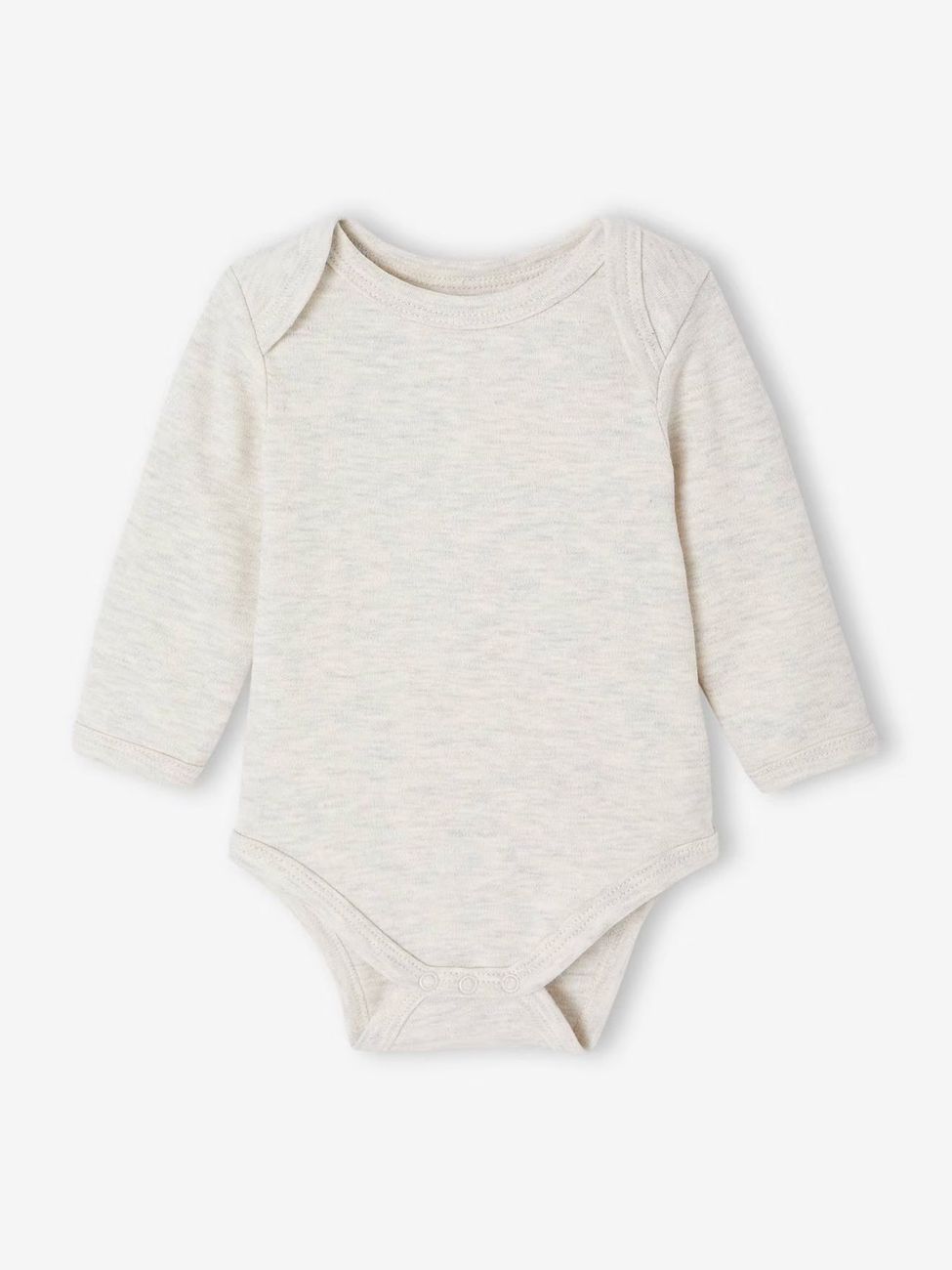 Lot de 5 bodies bébé fille ouverture américaine manches longues écru (Vertbaudet) - Image 2