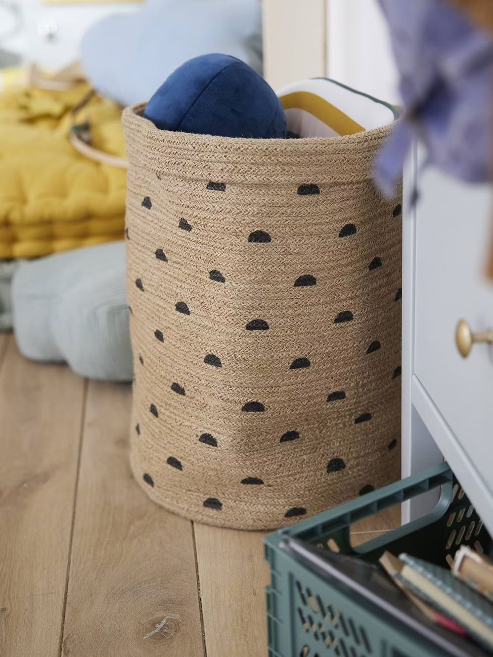 Panier de rangement XL en jute Ethnique naturel (Vertbaudet) - Image 1