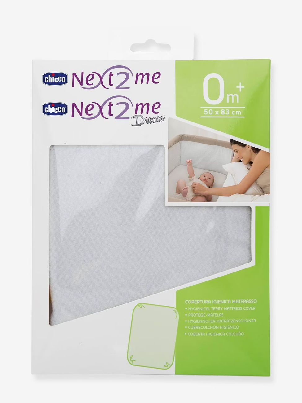 Protège-matelas pour berceau évolutif Next2Me blanc (Chicco) - Image 1