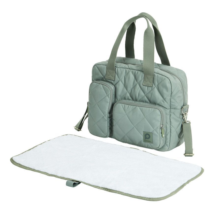 Sac à langer avec tapis matelassé Stockholm vert - Vert (Prémaman) - Image 1