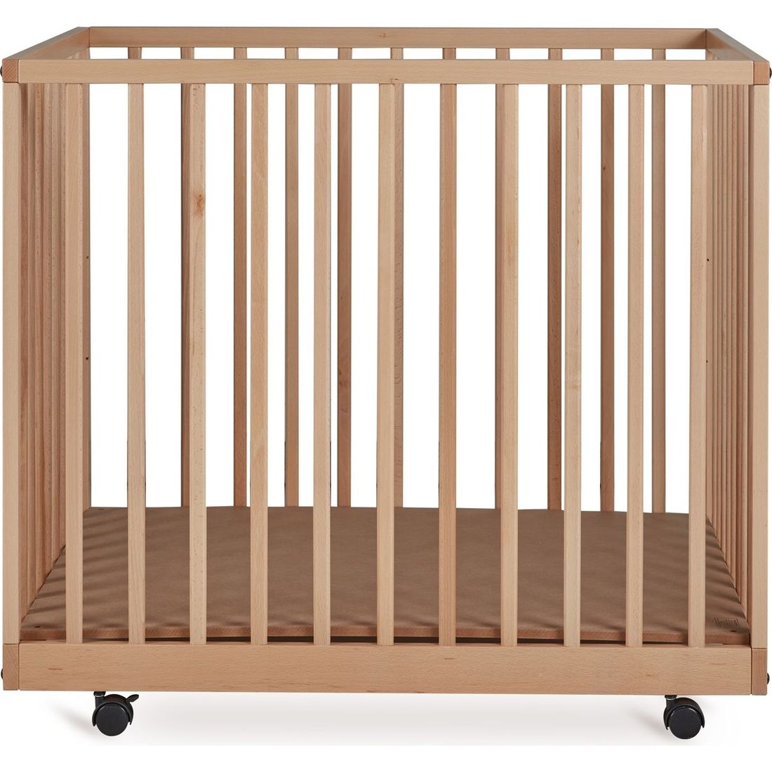 Parc Mori avec roulettes Naturel (95 x 75 cm) (Quax) - Image 4