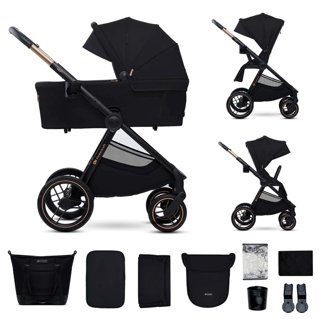 Poussette polyvalente NEA 2 noir (Kinderkraft) - Image 2