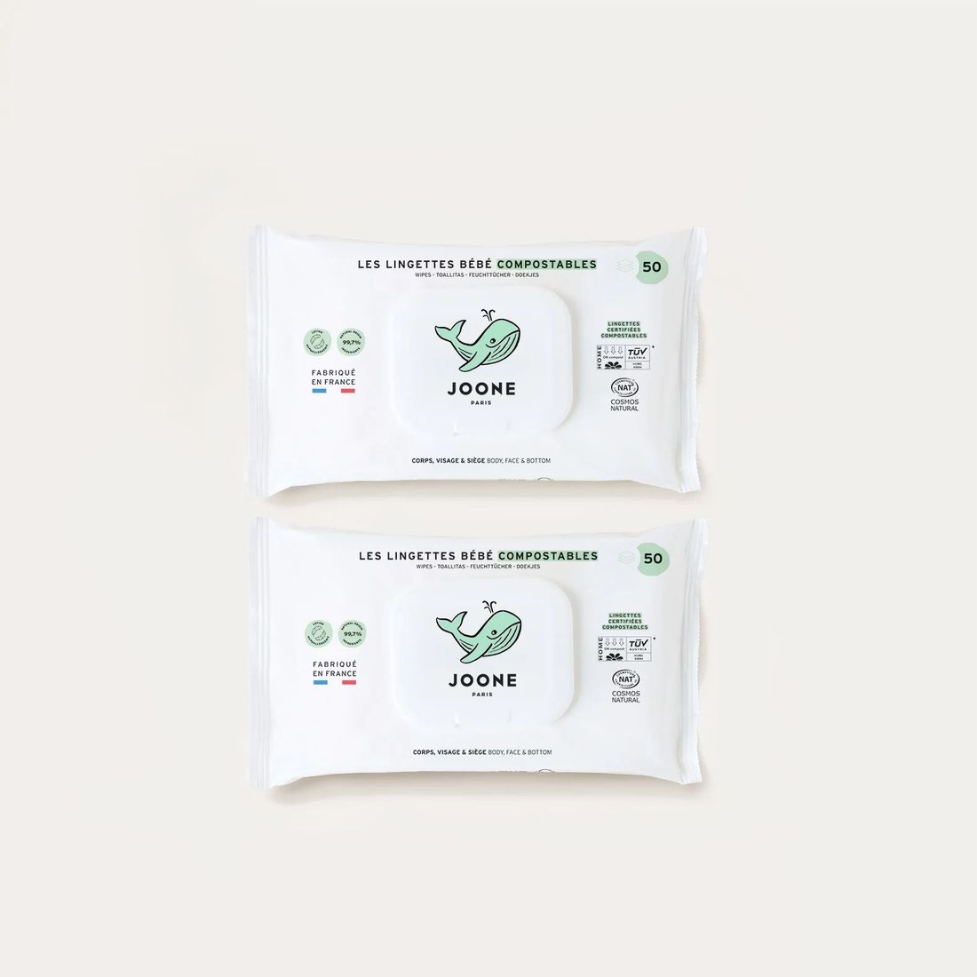 Les lingettes à l'eau compostables (Joone) - Image 1