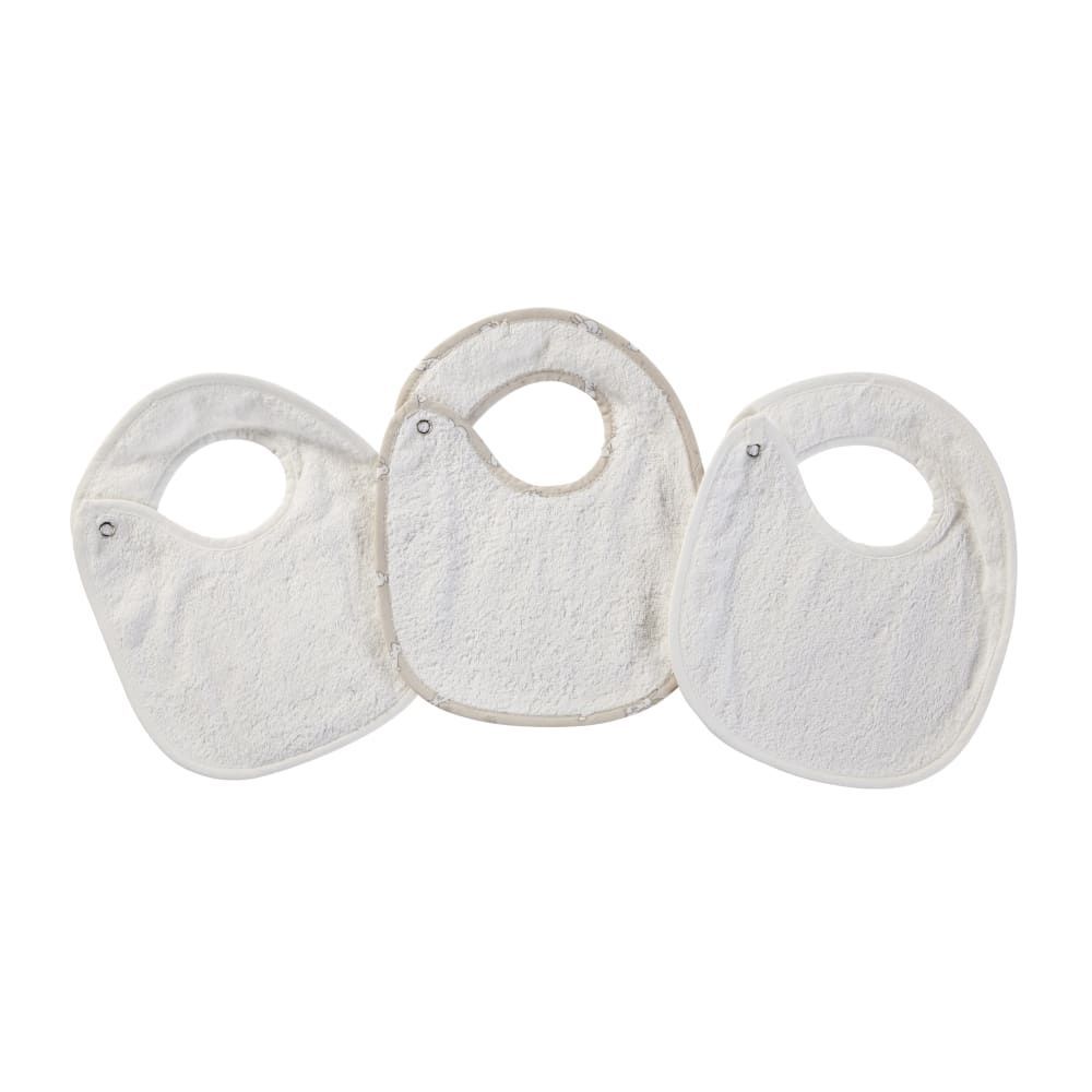 3 bavoirs en coton écru, blanc et taupe (Maisons du Monde) - Image 1