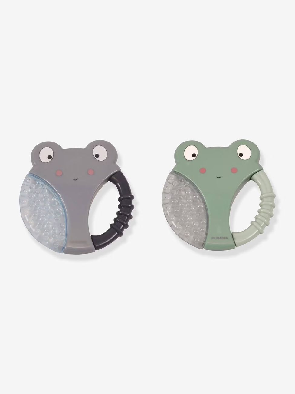 Lot de 2 anneaux de dentition rafraichissant animaux FILABABBA gris (Filibabba) - Image 1