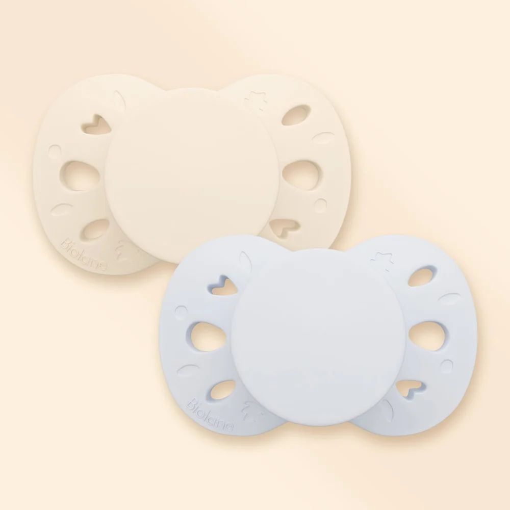 Lot de 2 sucettes anatomiques 0-6 mois / Bleu (Biolane) - Couverture