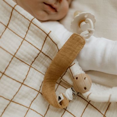Attache tétine Gaze Camel (personnalisable) (Atelier Wagram) - Image 2