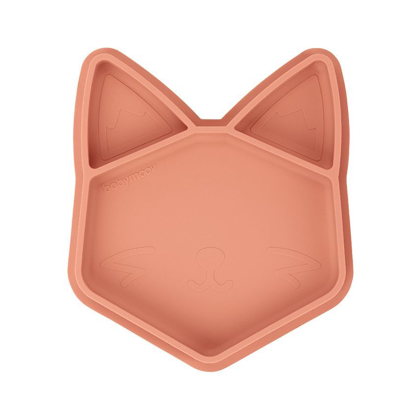 Assiette compartimentée en silicone ISY PLATE - Renard - Terracotta (Babymoov) - Image 1