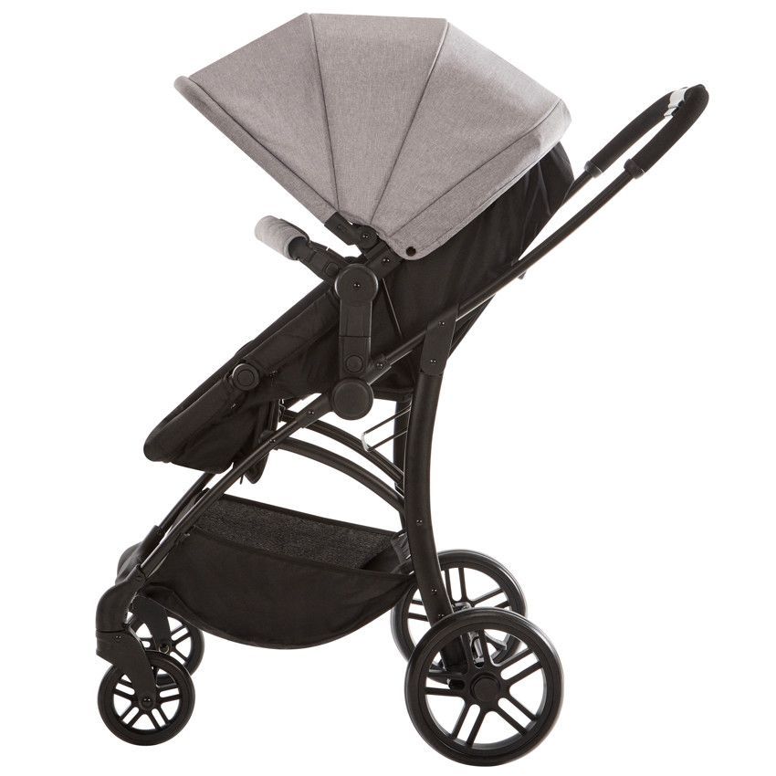Poussette trio combinée avec siège-auto et couffin gris chiné/noir - Gris (Babycare) - Image 3