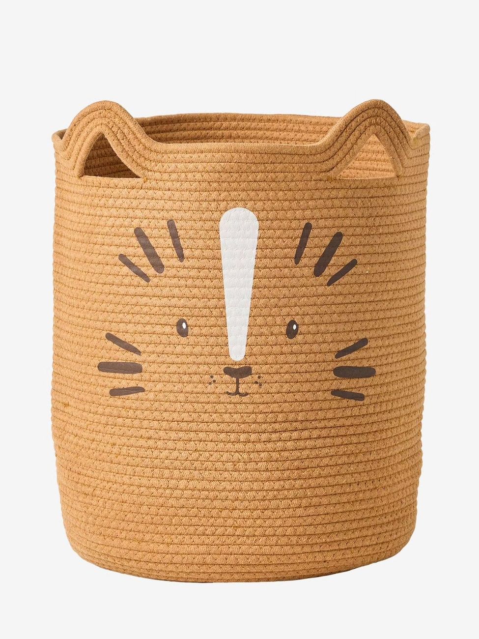 Panier de rangement XL en corde de coton Tigre caramel (Vertbaudet) - Image 1