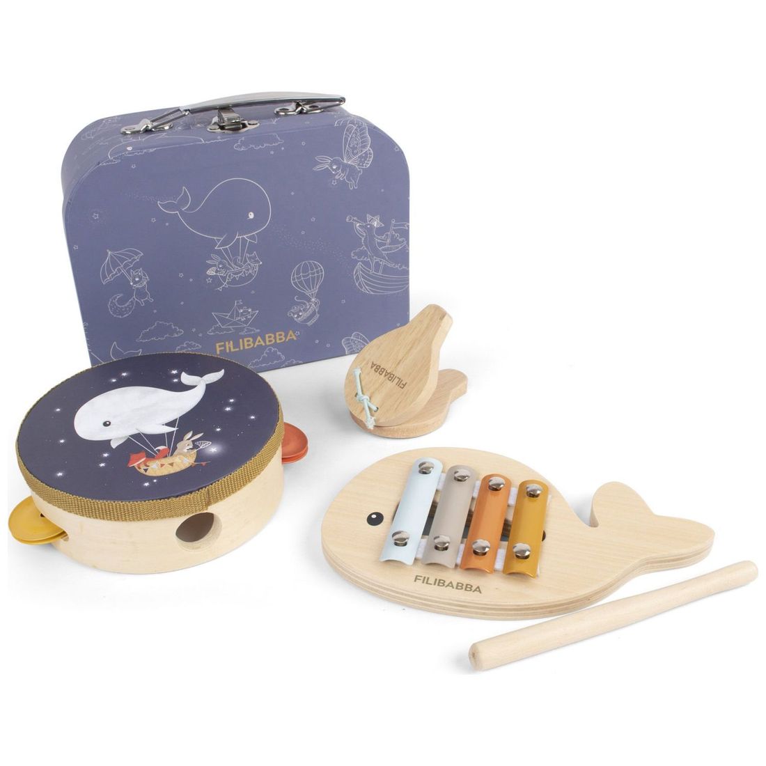 Valisette de jeu Mes premiers instruments de musique en bois (Filibabba) - Couverture