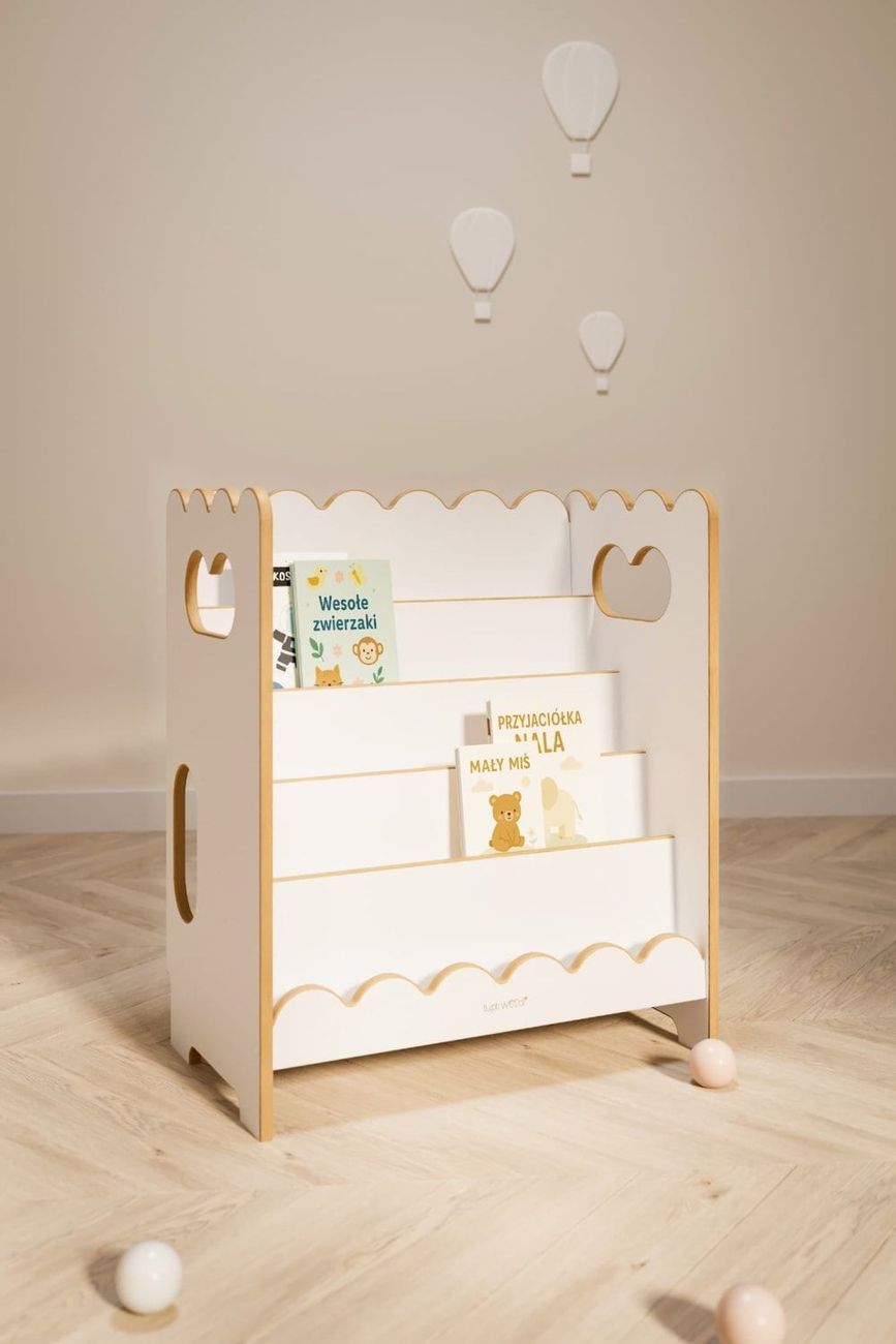Bibliothèque montessori mini pour enfant en bois blanc (Tupti.wood) - Image 2