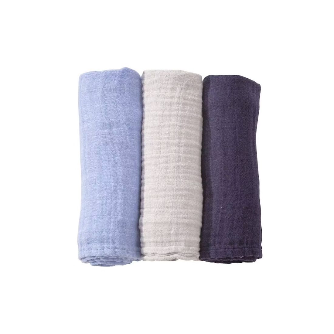 3 Langes Mousseline De Coton Bleu (Trois Kilos Sept) - Couverture
