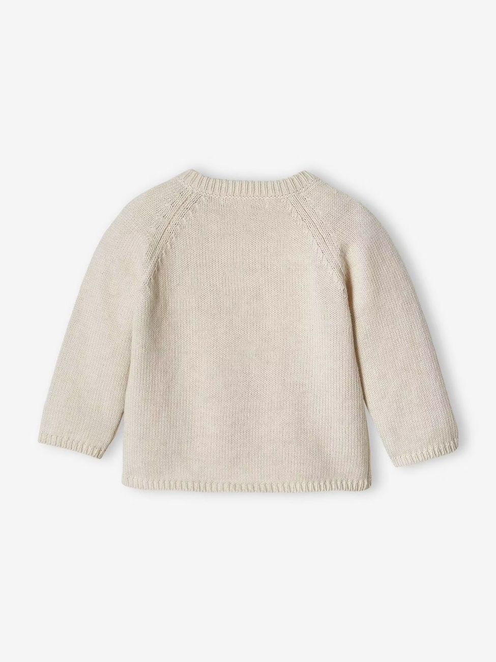 Pull bébé en tricot ouverture devant beige chiné (Vertbaudet) - Image 1