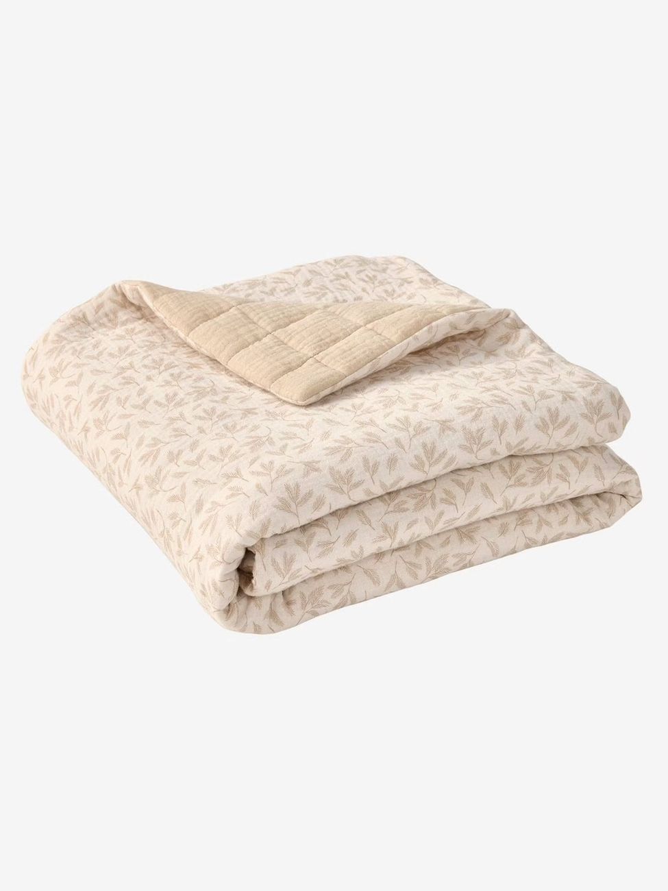 Couverture / Fond de parc bébé en gaze de coton HYGGE beige imprimé (Vertbaudet) - Couverture