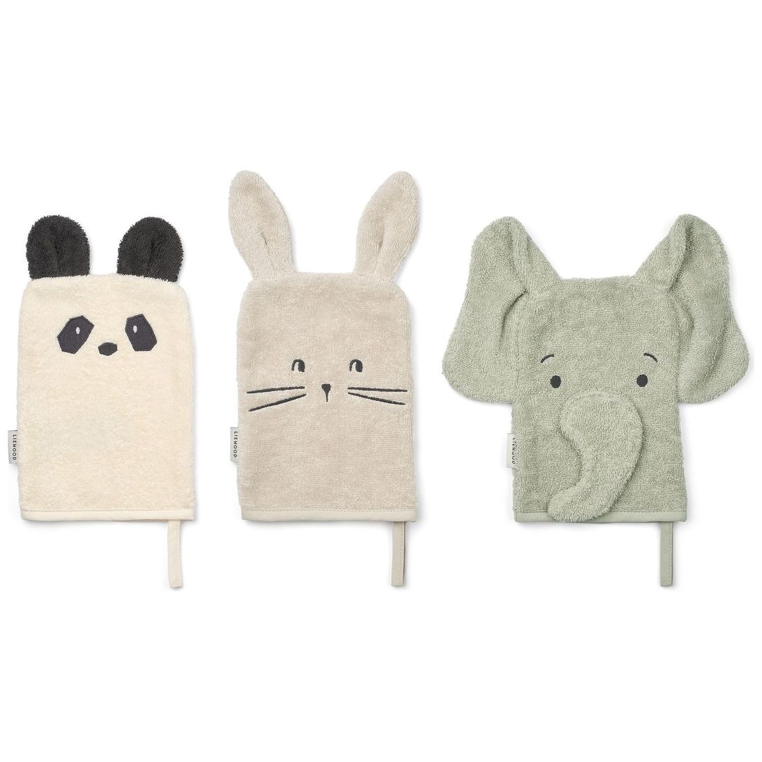 Lot de 3 gants de toilette Sylvester Dove Blue Mix (Liewood) - Couverture