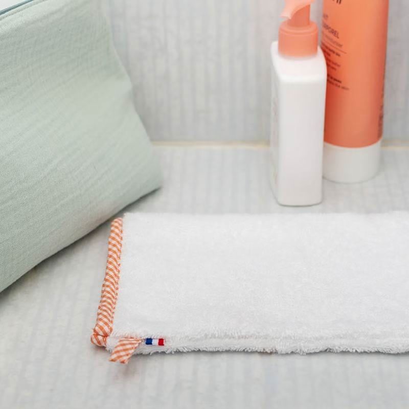 Gant de toilette en coton bio blanc (Papate) - Image 4