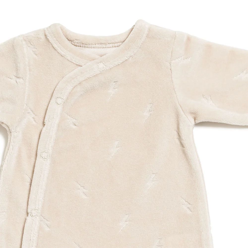 Pyjama bébé en velours imprimé foudre (Marèse) - Image 1