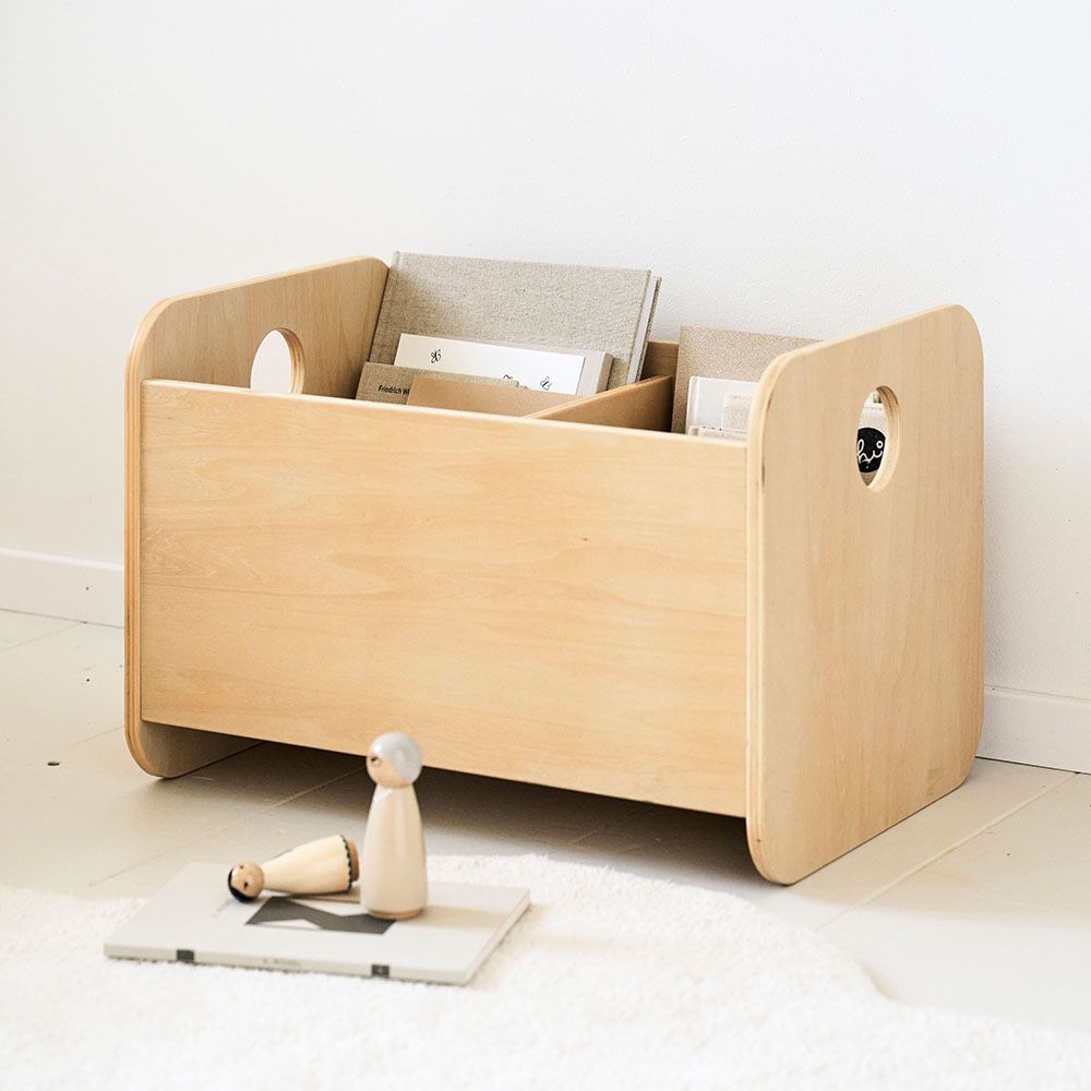 Petite Amélie Coffre à jouets Montessori | Ellipse | Bois | Naturel | Design ouvert et bas | Deux compartiments de rangement séparés (Petite Amélie) - Couverture