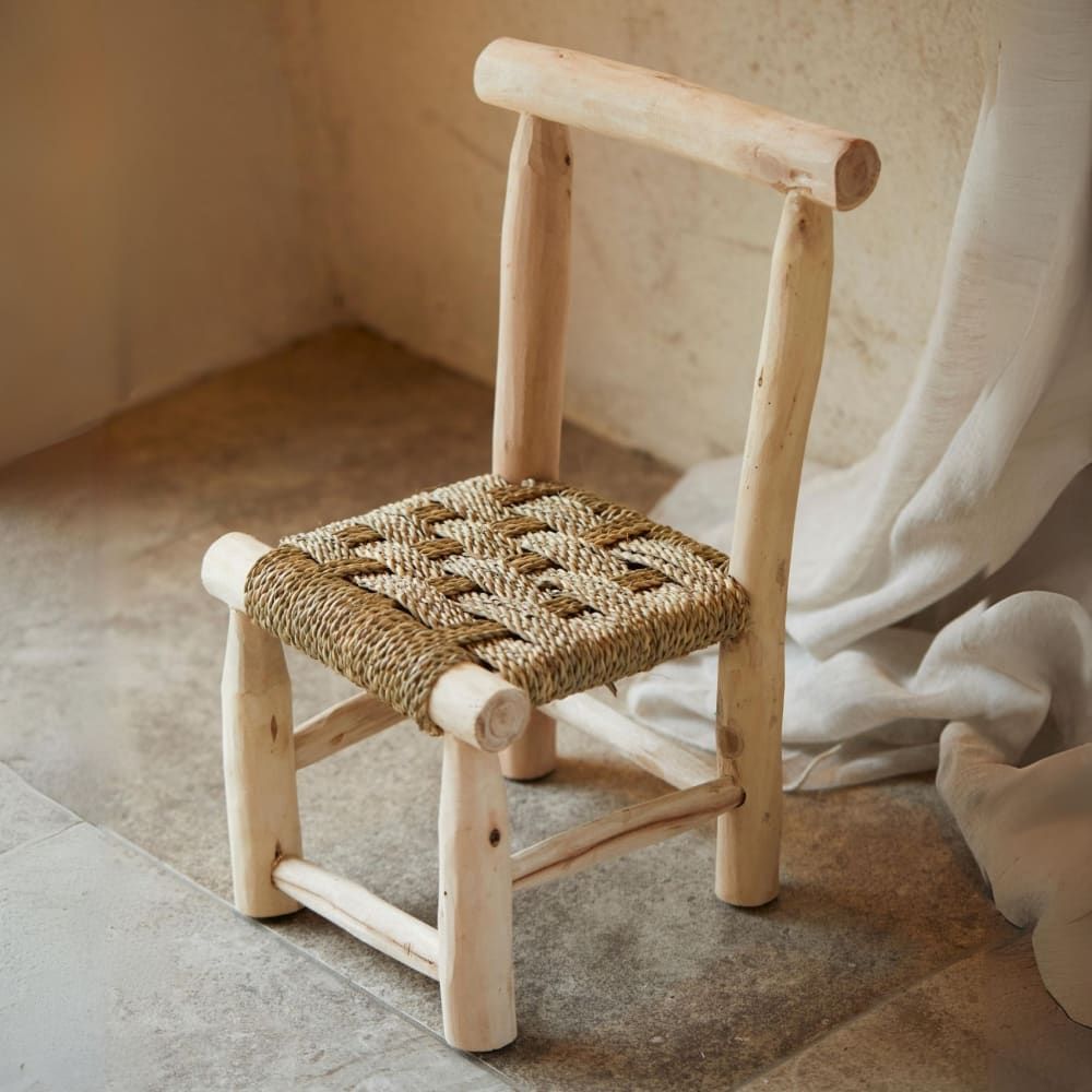 Chaise enfant bois japandi naturel 20 x 20 (Home Maison) - Couverture