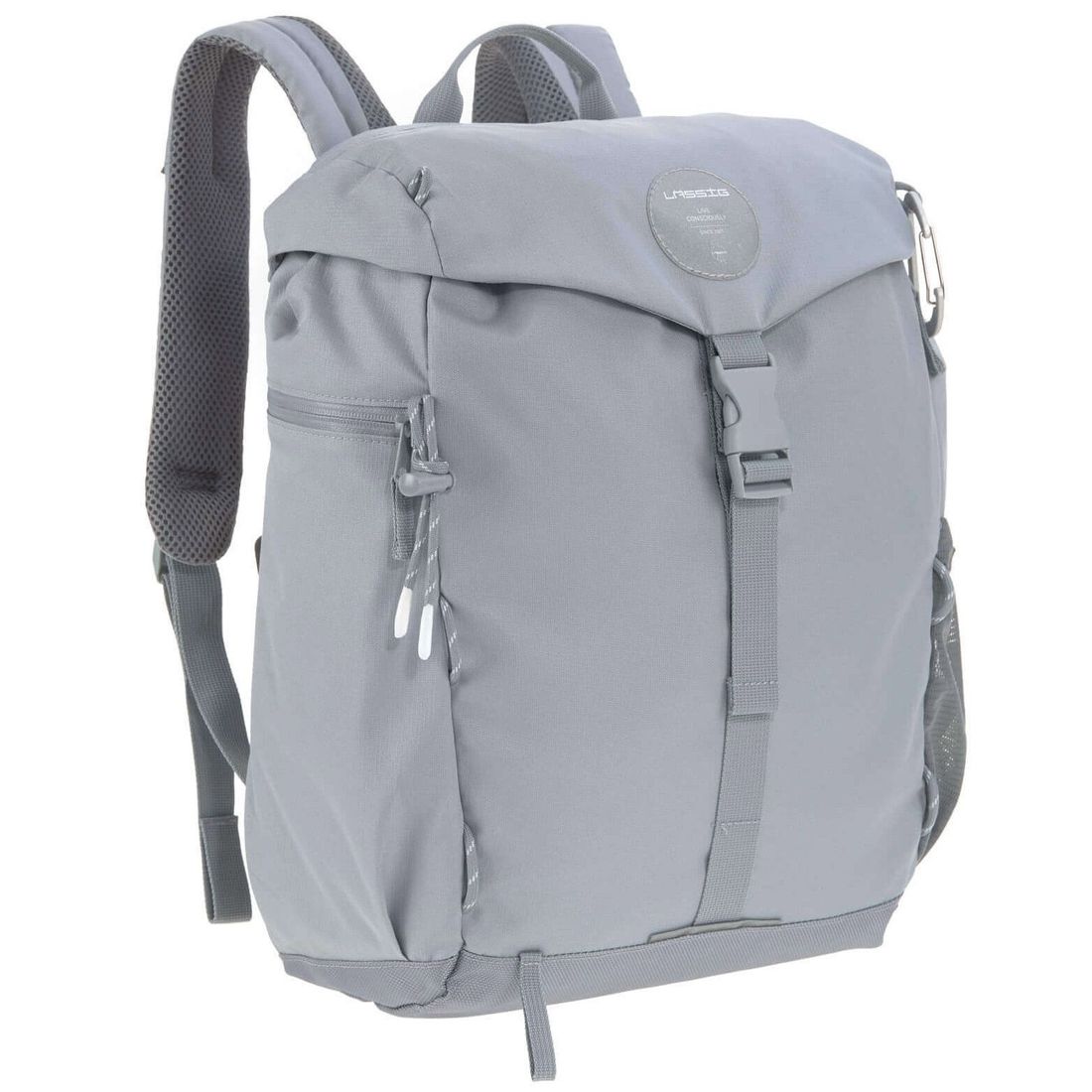 Sac à dos à langer en polyester recyclé gris Outdoor Green Label (Lassig) - Image 4