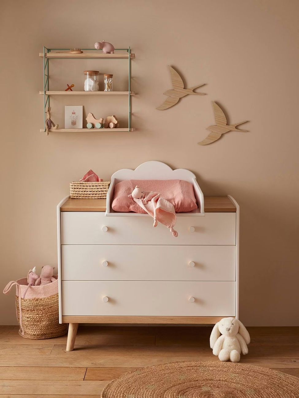 Commode avec poignées personnalisables LIGNE CONFETTI blanc (Vertbaudet) - Couverture