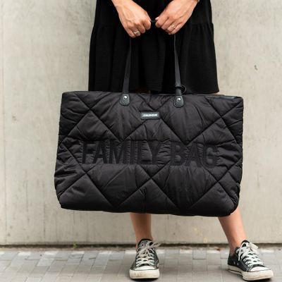 Sac à langer à anses Family bag matelassé noir (Childhome) - Image 2