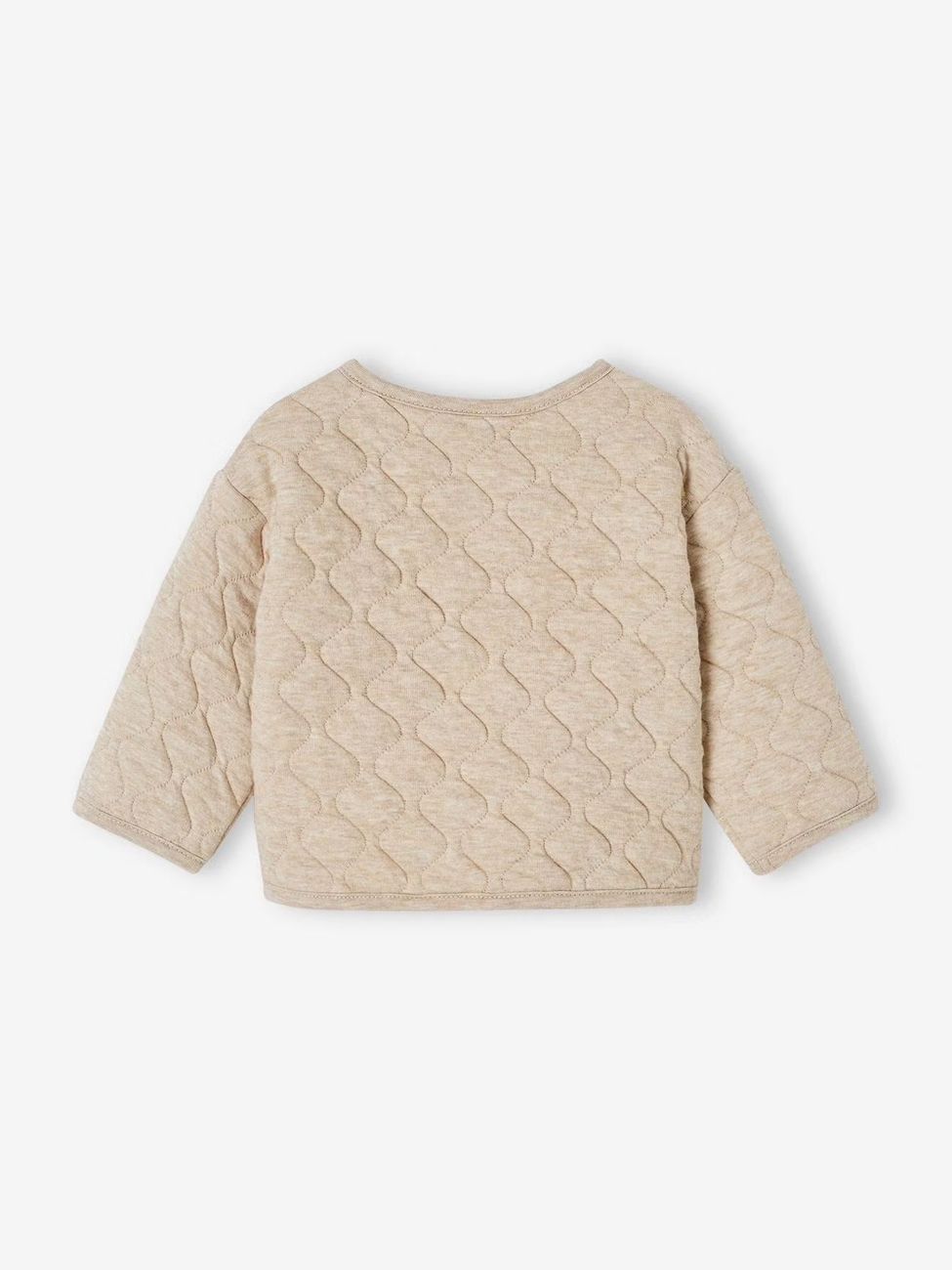 Gilet bébé matelassé ouverture naissance beige chiné (Vertbaudet) - Image 1